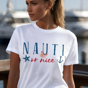 Nauti of Leuk Grappig Nautisch Kerstfeest T-shirt