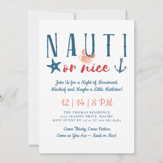 Nauti of leuk nautisch kerstfeest kaart (Voorkant)