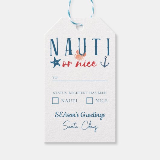 Nauti of Nice Coastal Christmas Cadeaulabel (Voorkant)