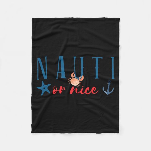 Nauti Or Nice Funny Nautical Christmas  Fleece Deken (Voorkant)