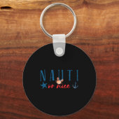 Nauti Or Nice Funny Nautical Christmas Sleutelhanger (Voorkant)