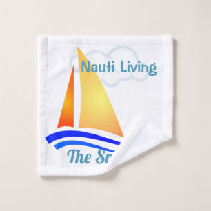Nauti Thoughts Nautical Sailboat Bad Handdoek
