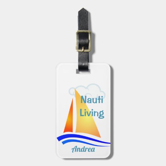 Nauti Thoughts Nautical Sailboat Bagagelabel (Voorkant verticaal)