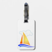 Nauti Thoughts Nautical Sailboat Bagagelabel (Achterkant verticaal)