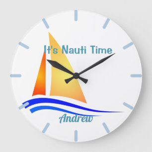 Nauti Thoughts Nautical Sailboat Grote Klok