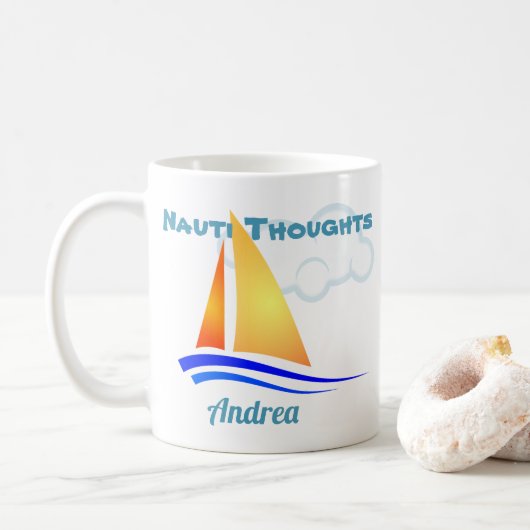 Nauti Thoughts Nautical Sailboat Koffiemok (Met donut)