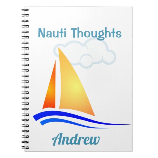 Nauti Thoughts Nautical Sailboat Notitieboek (Voorkant)