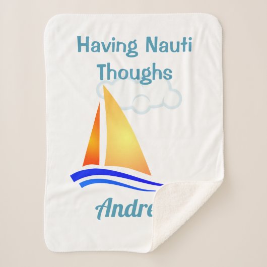 Nauti Thoughts Nautical Sailboat Sherpa Deken (Voorkant)
