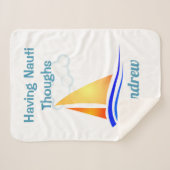 Nauti Thoughts Nautical Sailboat Sherpa Deken (Voorkant (horizontaal))