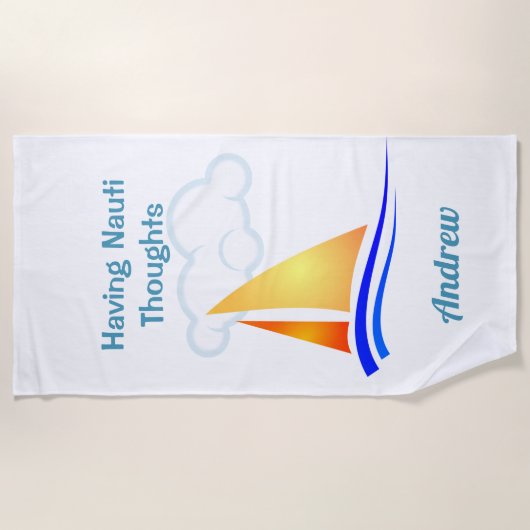 Nauti Thoughts Nautical Sailboat Strandlaken (Voorkant)