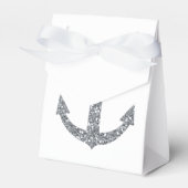 Nautial Anchor Silver Gliter Wedding Favor Boxes Bedankdoosjes (Voorkant Zijde)