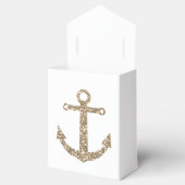 Nautial Anker Gouden Glitter Bruiloft Favor Dozen Bedankdoosjes (Geopend)