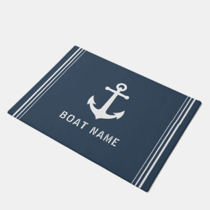 Nautica  Anchor Uw Boat Naam Blauwe Grijs Deurmat
