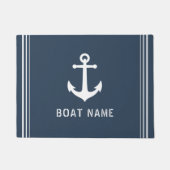 Nautica  Anchor Uw Bootnaam Blauw Grijs Deurmat (Voorkant)