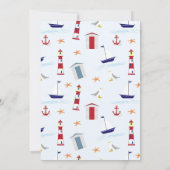 Nautical 1st Birthday Sailboat Birthday Party Kaart (Achterkant)