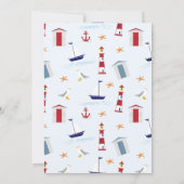 Nautical 1st Birthday Sailboat Birthday Party Kaart (Achterkant)