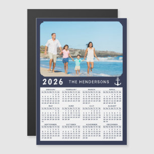 Nautical 2025 fotokalender magneet marine blauw