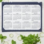 Nautical 2025 Kalender Familie Foto Navy Blue Theedoek (Gevouwen)