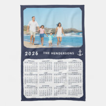 Nautical 2025 Kalender Familie Foto Navy Blue