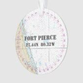 Nautical 2-Sided Fort Pierce Florida Commemorative Ornament (voorkant)