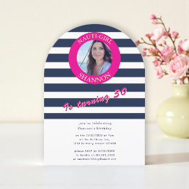 Nautical 30th Birthday Photo Arch Invitation Kaart