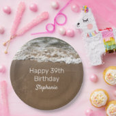 Nautical 39th Happy Birthday Custom Age Beach Papieren Bordje (Feest)