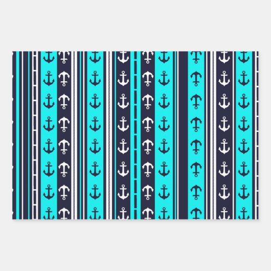 Nautical 3-Pack Inpakpapier Vel (Voorkant)