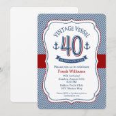 Nautical 40th Birthday Kaart (Voorkant / Achterkant)