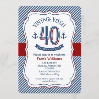 Nautical 40th Birthday Kaart