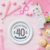 Nautical 40th Birthday Papieren Bordje (Feest)