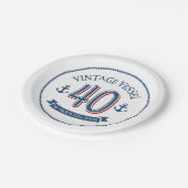 Nautical 40th Birthday Papieren Bordje (Gekanteld)