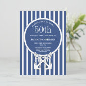Nautical 50th Birthday Party Navy Blue Guy Kaart (Staand voorkant)