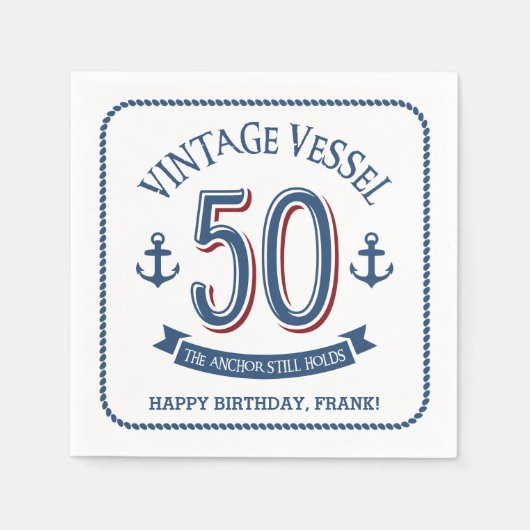 Nautical 50th Birthday Servet (Voorkant)