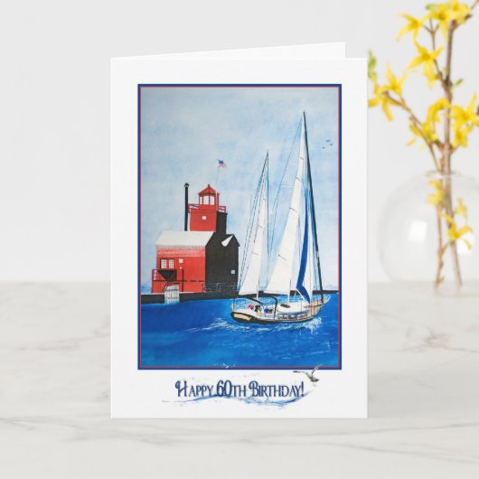Nautical 60th Birthday Kaart (Gele Bloem)
