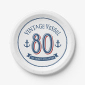 Nautical 80th Birthday Paper Bord (Voorkant)