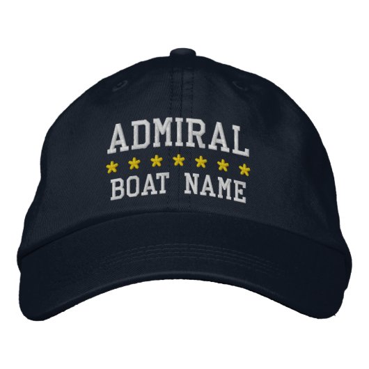 Nautical Admiral Uw Bootnaam Blauw Pet (Voorkant)