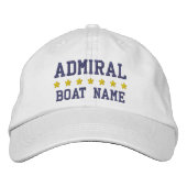 Nautical Admiral Uw Bootnaam Wit Pet (Voorkant)