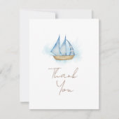 Nautical Adventure White Baby shower Bedankkaart (Voorkant)