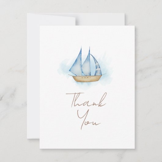 Nautical Adventure White Baby shower Bedankkaart (Voorkant)