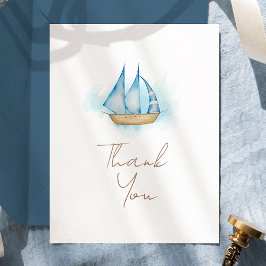 Nautical Adventure White Baby shower Bedankkaart