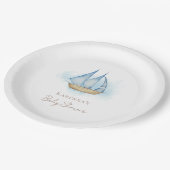 Nautical Adventure White Baby shower Paper Bord (Gekanteld)