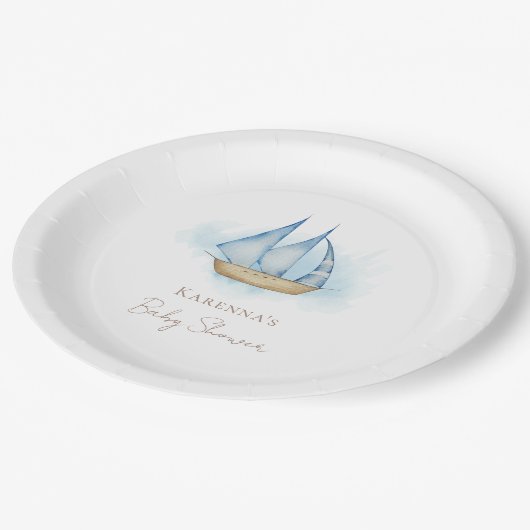 Nautical Adventure White Baby shower Paper Bord (Gekanteld)