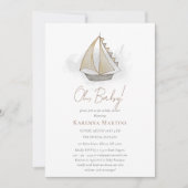Nautical Adventure White Oh Baby shower Kaart (Voorkant)