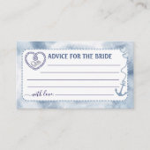 Nautical Advice for The Bride Bridal Shower Anchor Informatiekaartje (Voorkant)