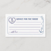 Nautical Advice for The Bride Bridal Shower Anchor Informatiekaartje (Voorkant)