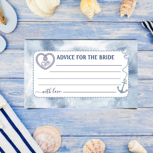 Nautical Advice for The Bride Bridal Shower Anchor Informatiekaartje