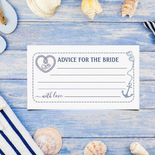 Nautical Advice for The Bride Bridal Shower Anchor Informatiekaartje