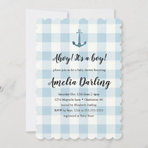 Nautical Ahoy Baby Jongen Baby Borrel Kaart
