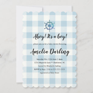 Nautical Ahoy Baby Jongen Baby Borrel Kaart