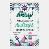Nautical Ahoy Baby Shower Acryl Bord (Voorkant)
